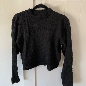 a new day black Textured Knit Top